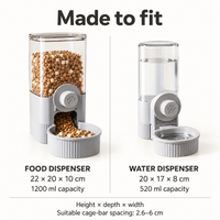 TailVale Cage-Mounted Food & Water Dispensers